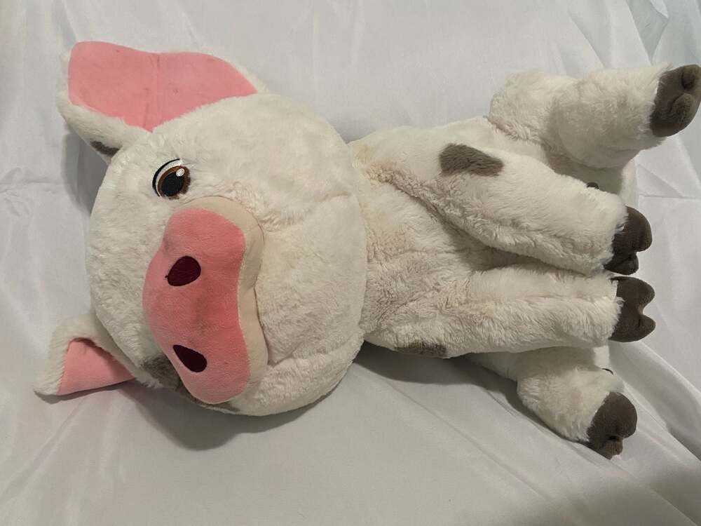 Disney Store Moana Pua Pig Plush Toy Doll Stuffed Animal Patch White Gray 21 inc